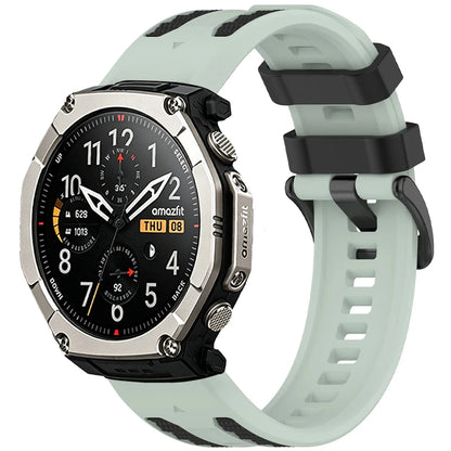 Mint Green / Black Garmin QuickFit 22/26mm Silicone Band with Contrast Keepers