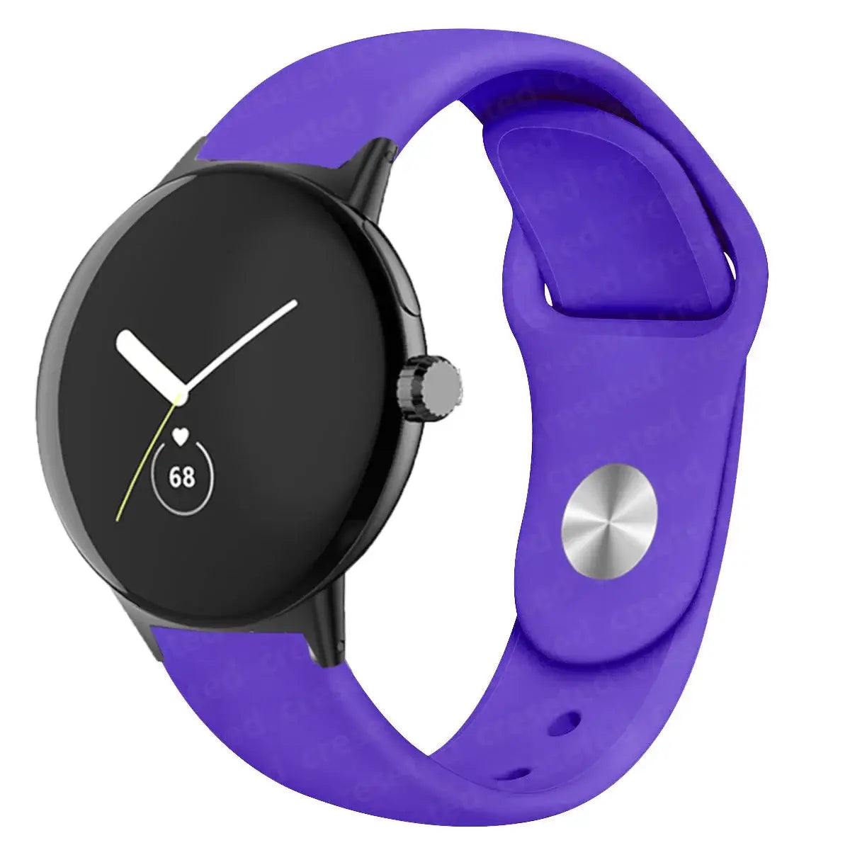 Round Stud Silicone Google Pixel Watch Band in Purple