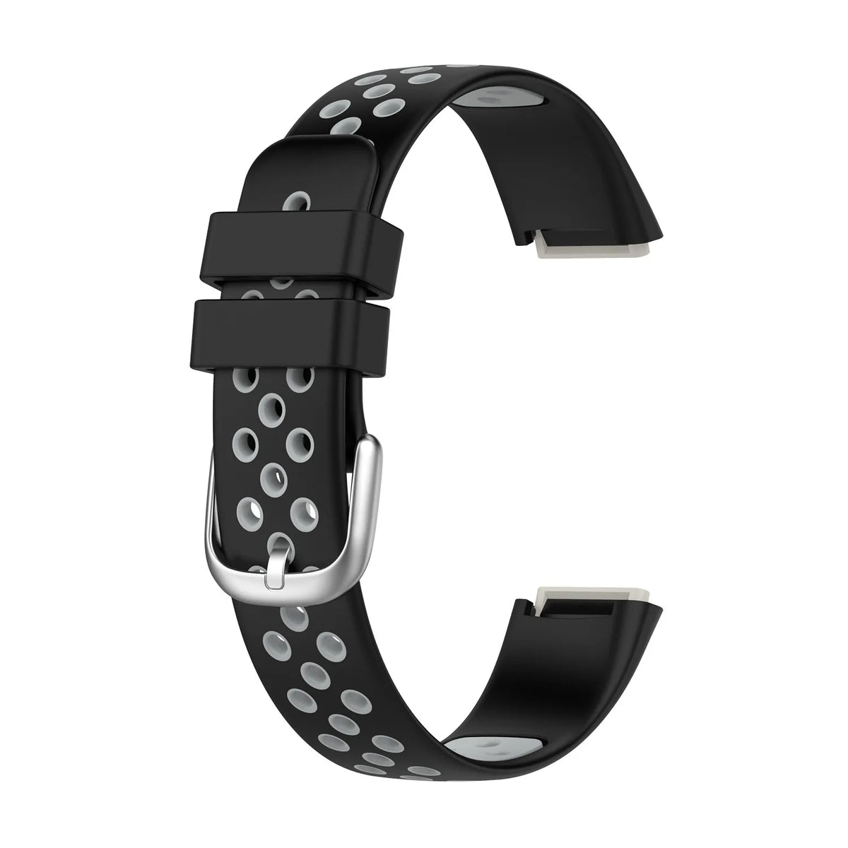 Fitbit Luxe Bands - Solid Silicone, Perforated & Metal - Perforated Silicone - Black / Gray