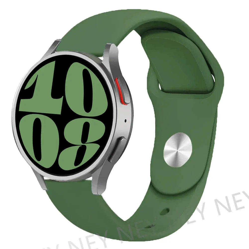 OnePlus Smartwatch Silicone Band - Replacement Sport Strap Accessory on a green watch with large digital display.
