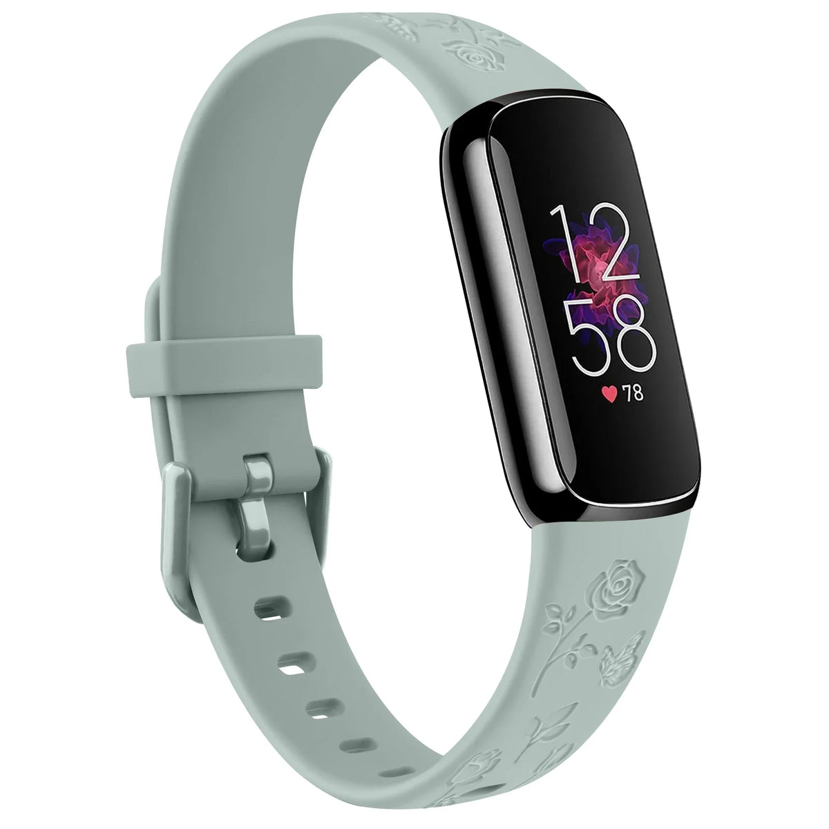 Fitbit Luxe Floral-Engraved TPU Band - Mint Green