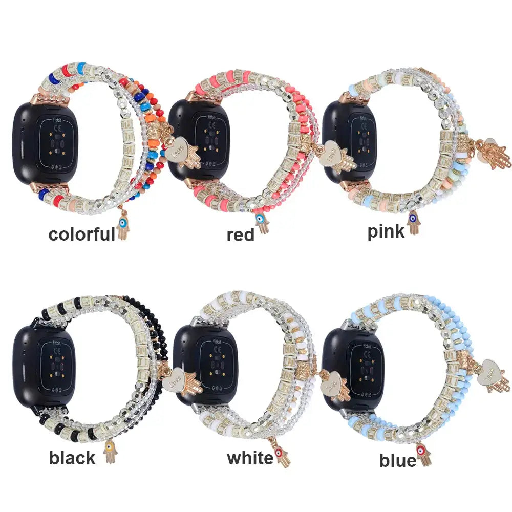 Fitbit Versa & Sense Beaded Stretch Charm Band - Bead color examples
