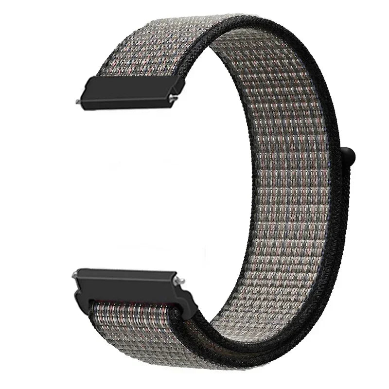 COROS Adjustable Nylon Loop Watch Band in Colors & Camo - Ash Gray / Black
