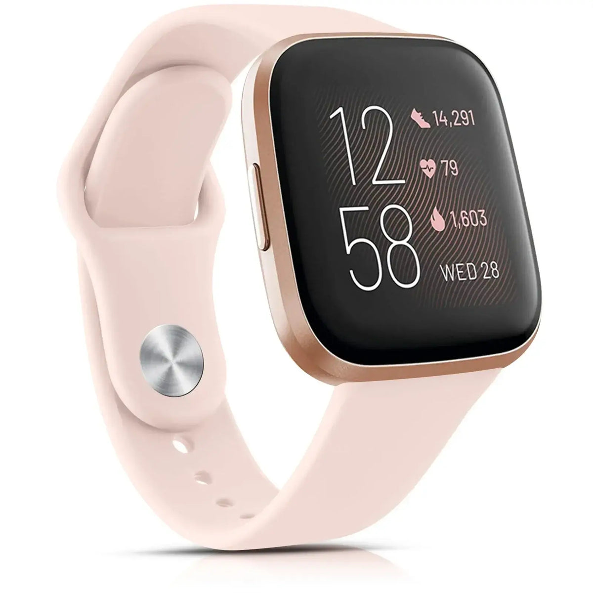Fitbit Versa & Sense Silicone Pin-and-Tuck Band - Blush