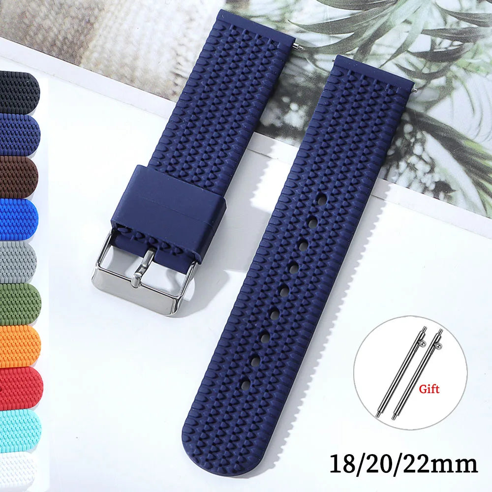 Garmin Tread Pattern Silicone Band in navy blue with color options