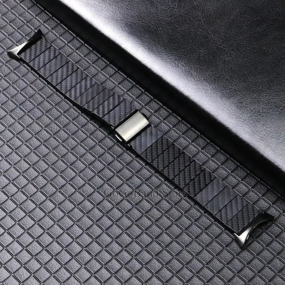Carbon Pattern Link Google Pixel Watch Band in Black