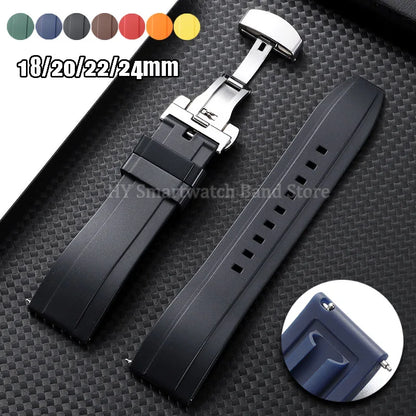 Garmin Silicone Butterfly Clasp Band in black with color options