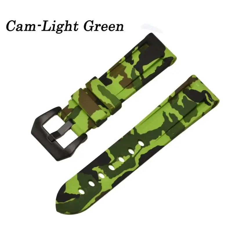 Samsung Galaxy Watch Camo Silicone Band in Light Green Camo / Black Buckle