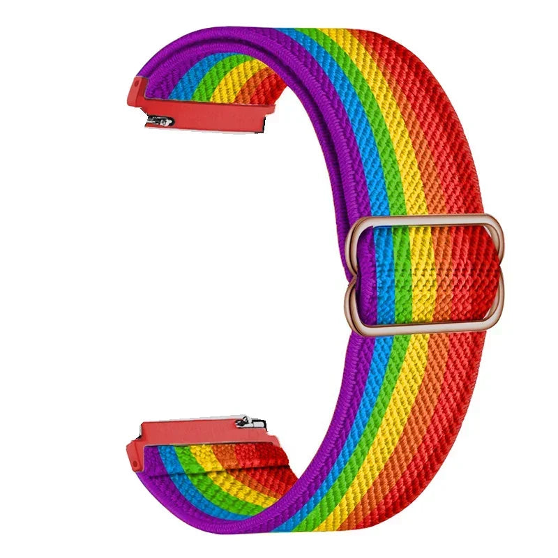 Polar Nylon Loop Band with Adjustable Slider — Rainbow Stripes