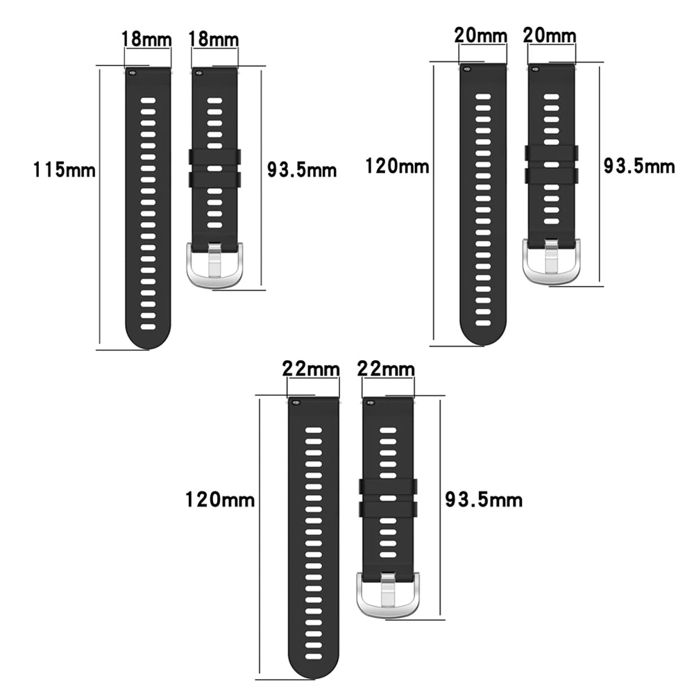 Motorola Moto Textured Silicone Buckle Band — Strap section measurements