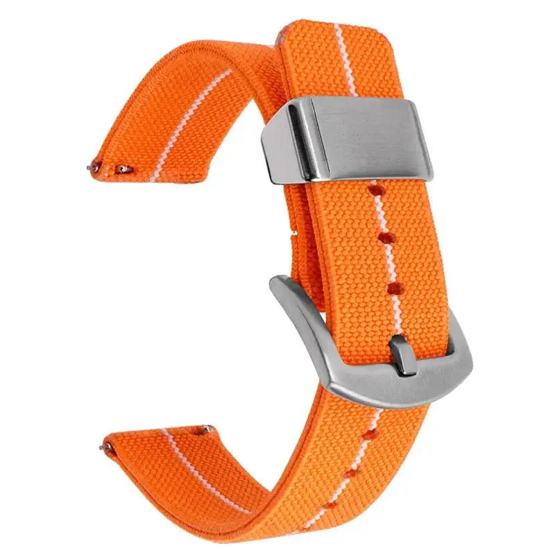 TicWatch Nylon Band with Wide Metal Keeper - Orange / White Stripe