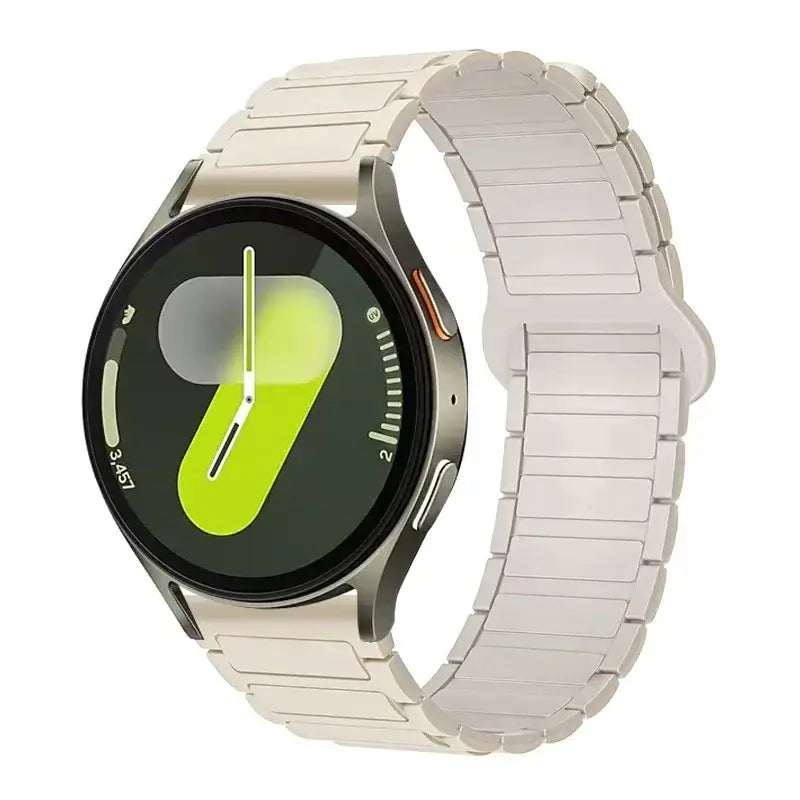 Amazfit Ribbed Magnetic Silicone Loop Band — Cream / White