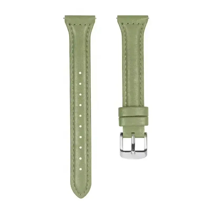 Sage green slim leather strap — BandsCo Straps