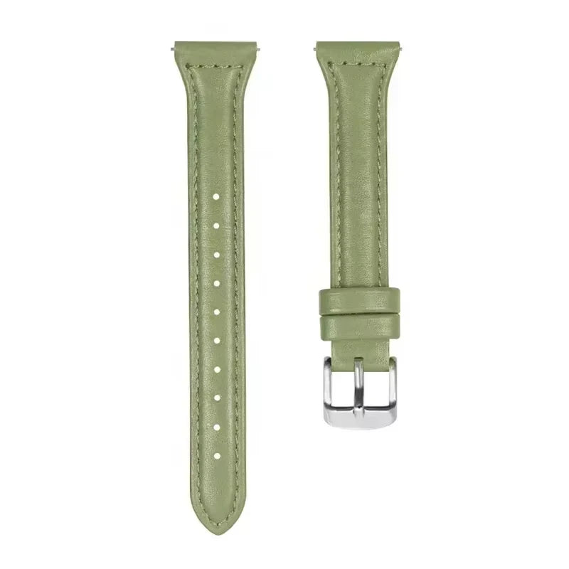 Motorola Moto Slim Leather Band with Stitched Edges – sage green leather strap