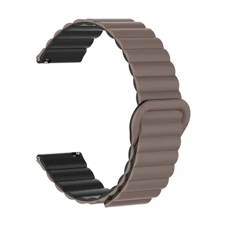 Amazfit Ribbed Magnetic Silicone Loop Band — Cocoa / Black