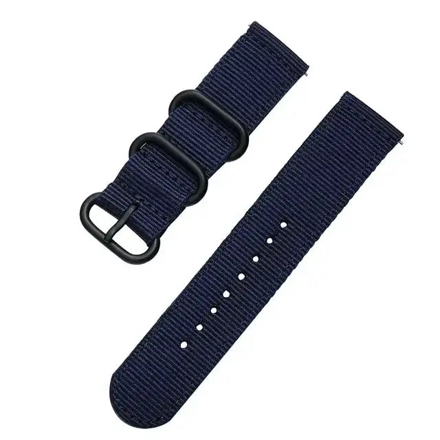 Amazfit Nylon Band with Metal Keepers — Navy Blue / Black Hardware