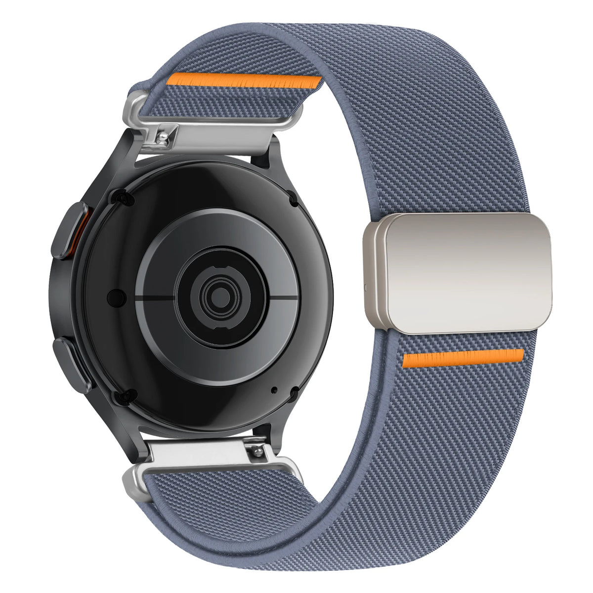 Motorola Moto Nylon Band with Magnetic Clasp and Orange Accents — Blue Gray