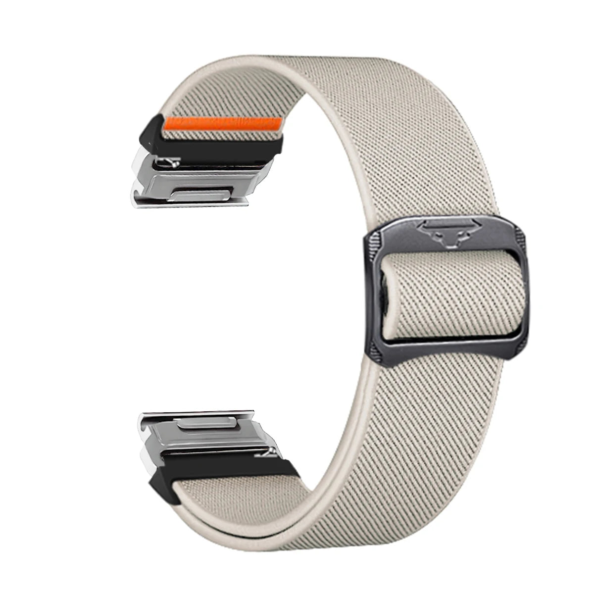 Garmin QuickFit Nylon Band - Clasp and Slider Styles in Ivory / Silver - Slider