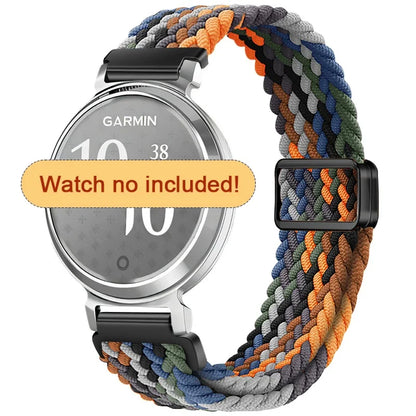 Garmin Lily 2 Braided Nylon Magnetic Band in Dark Rainbow