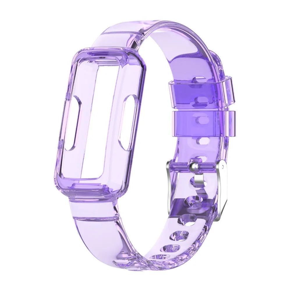 Clear Purple Fitbit Inspire, Luxe and Ace Clear Band with Built-In Case