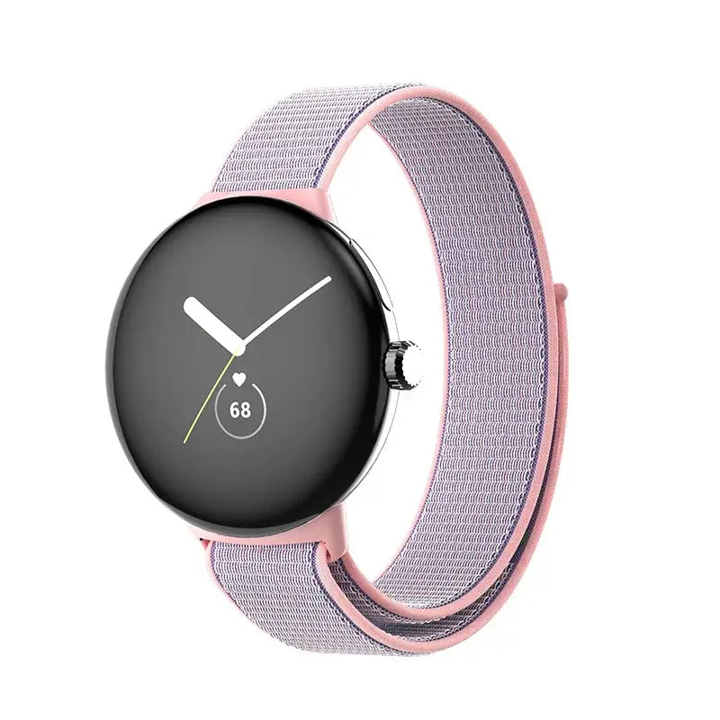 Fabric Google Pixel Watch Loop - Hook-and-Loop Strap in Mauve / Pink