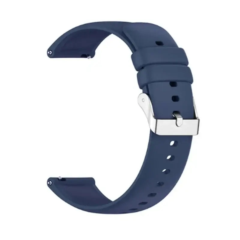 Amazfit Smooth Silicone Watch Band with Pin Buckle - Navy Blue - Silver Buckle