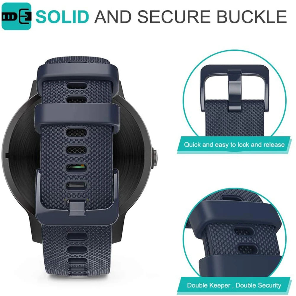 Navy silicone strap buckle and keepers for COROS – BandsCo Straps