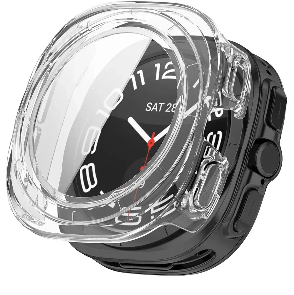 Samsung Galaxy Ultra/Ultra2 Silicone Sport Watch Band - Acrylic Case with clear protective cover.
