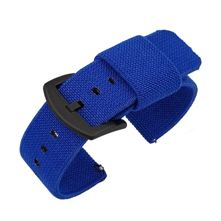 TicWatch Woven Nylon Band with Fabric Keepers - Royal Blue / Black Buckle