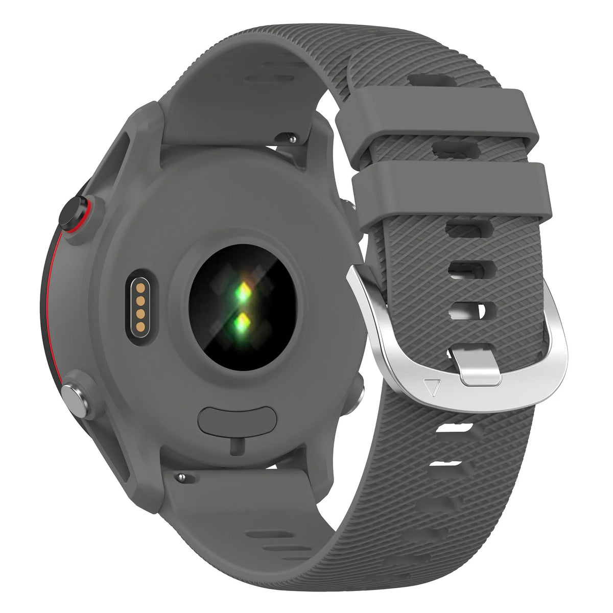 OnePlus Smartwatch Silicone Watch Band - Flexible & Durable Strap in gray on a smartwatch, showcasing comfort and adaptability.