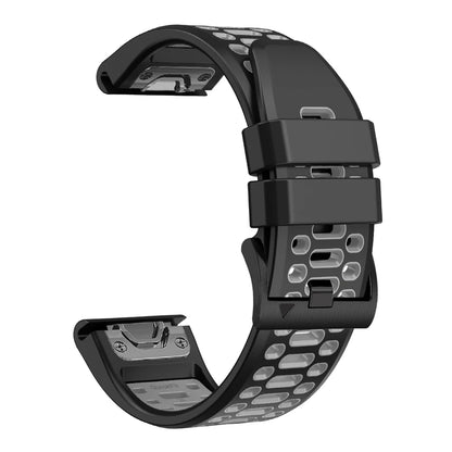 Black / Gray Garmin QuickFit 22/26mm Breathable Two-Tone Silicone Band