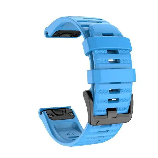 Garmin QuickFit Silicone Band - Solid and Perforated in Sky Blue - Solid