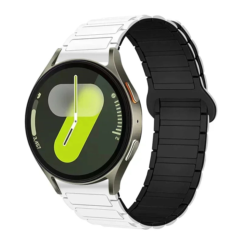 COROS Ribbed Magnetic Silicone Loop Band – White / Black