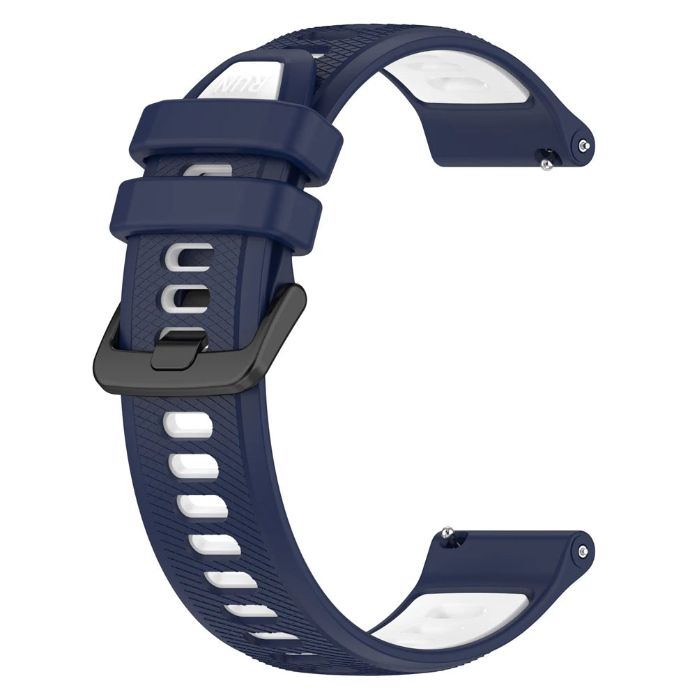 COROS Textured Silicone Sport Band in Solid and Two-Tone Colors – Navy Blue / White