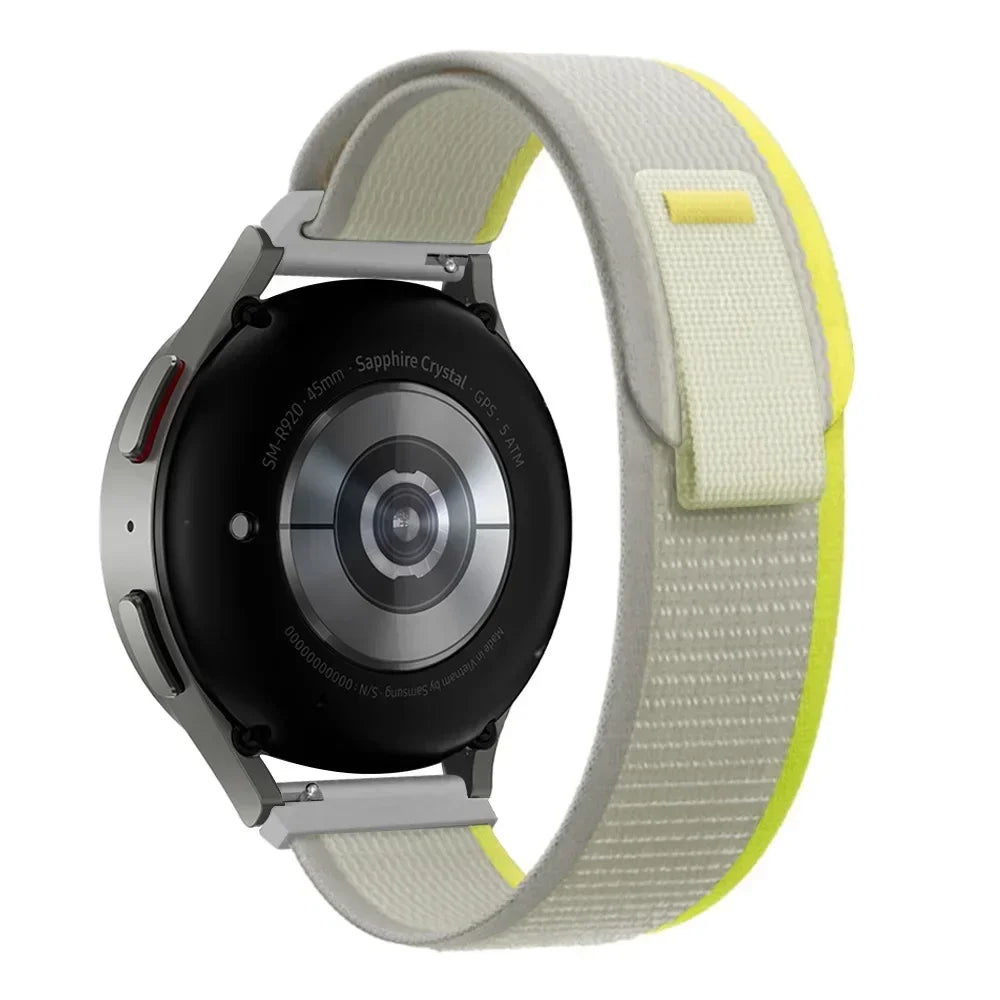 Polar Nylon Trail Loop Watch Band with Pull Tab — Beige / Yellow