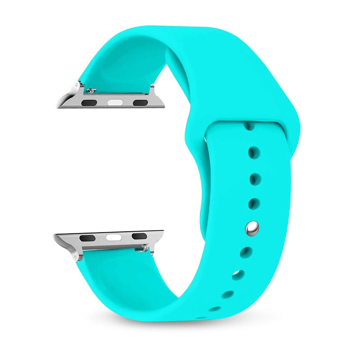 Classic Pin-and-Tuck Silicone Apple Watch Band in Aqua