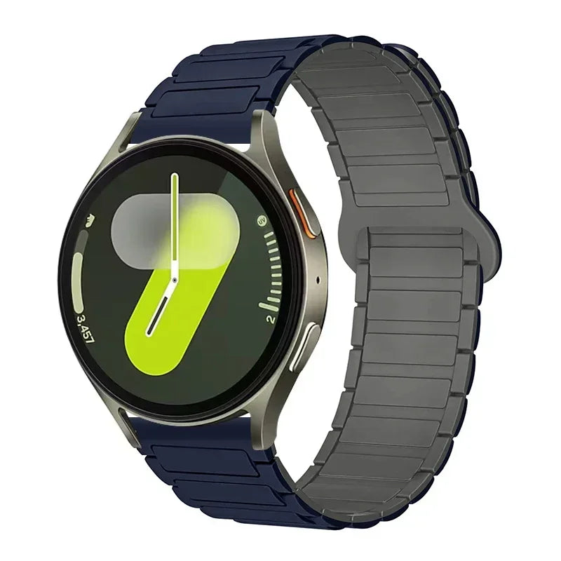 COROS Ribbed Magnetic Silicone Loop Band – Navy Blue / Gray