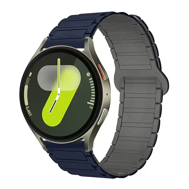 Amazfit Ribbed Magnetic Silicone Loop Band — Navy Blue / Gray