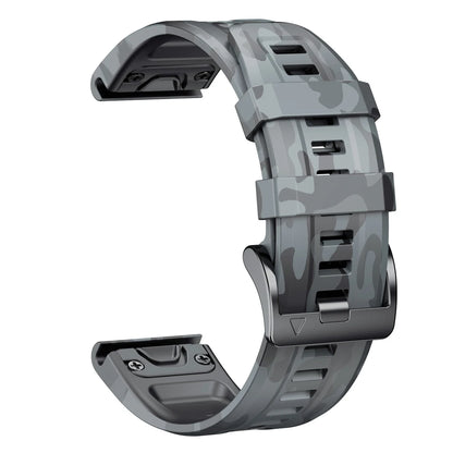 Gray Camo Garmin QuickFit 22/26mm Silicone Band, Camo and Solid Colors