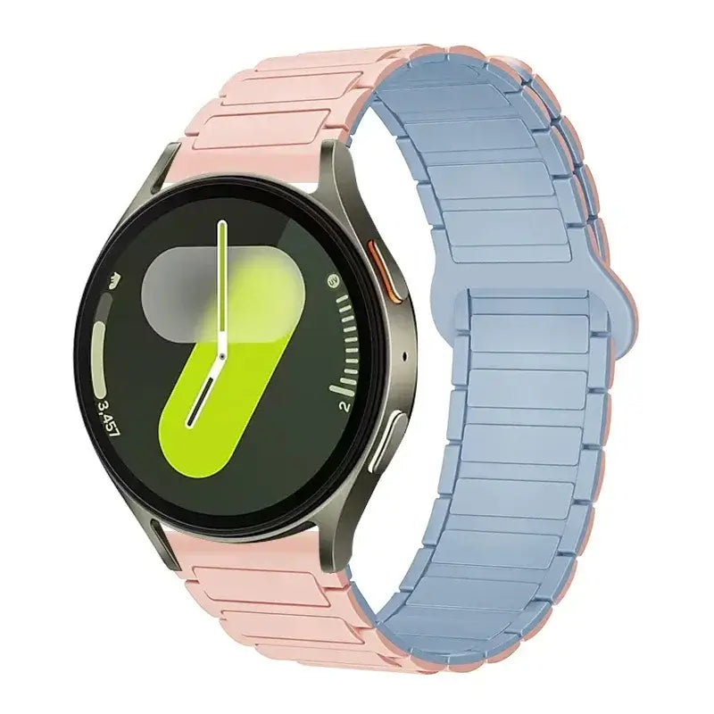Amazfit Ribbed Magnetic Silicone Loop Band — Pink / Light Blue
