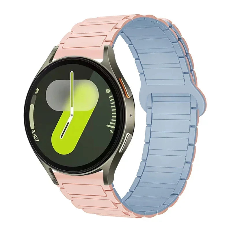 Motorola Moto Ribbed Magnetic Silicone Loop Band — Pink / Light Blue