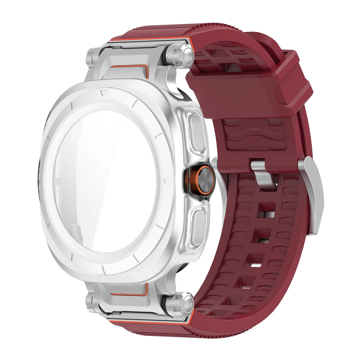 Samsung Galaxy Ultra/Ultra2 Silicone Sport Watch Band - Acrylic Case in SL Wine color with rugged design for a secure fit.