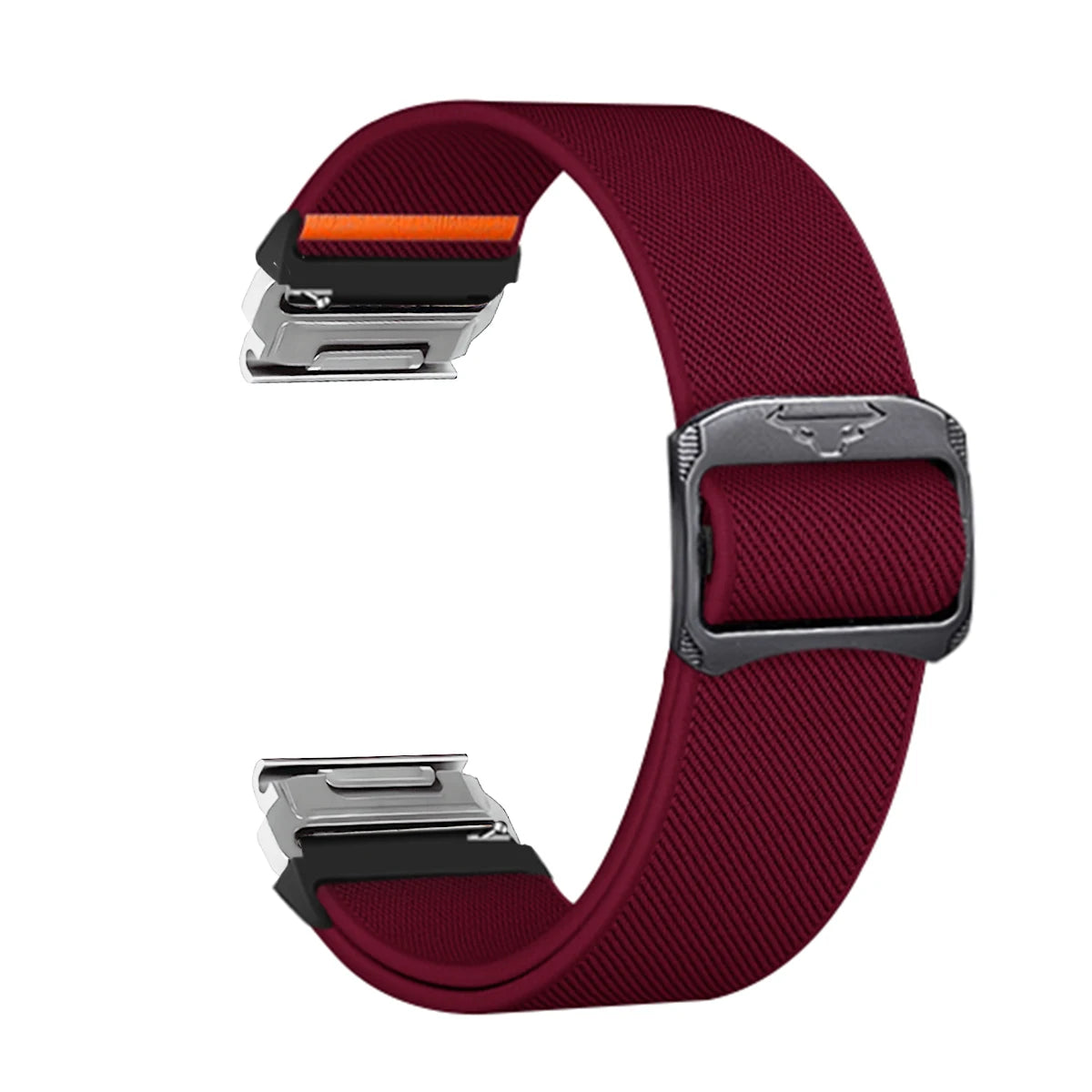 Garmin QuickFit Nylon Band - Clasp and Slider Styles burgundy slider-loop strap with silver connectors