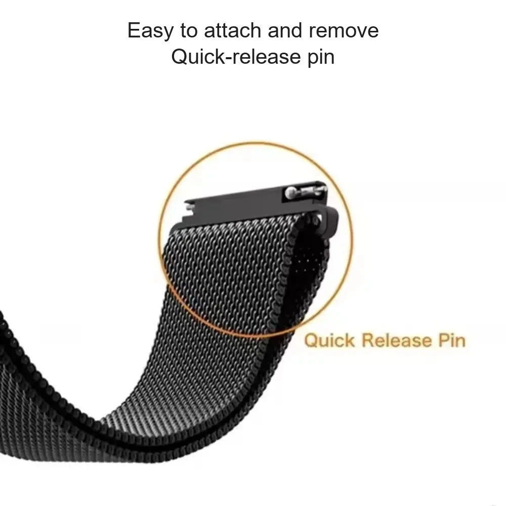 Garmin 20/22mm Quick Release Magnetic Milanese Band — band detail