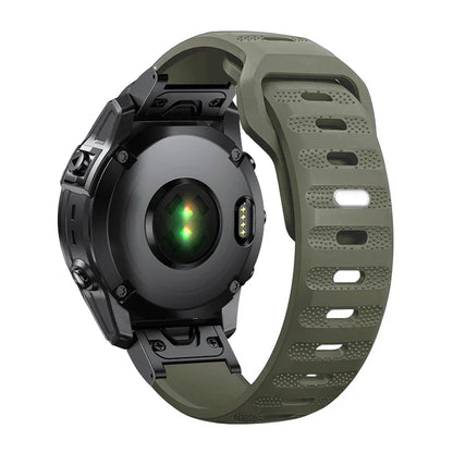 Army Green Garmin QuickFit 22/26mm Lightweight Soft Silicone Band