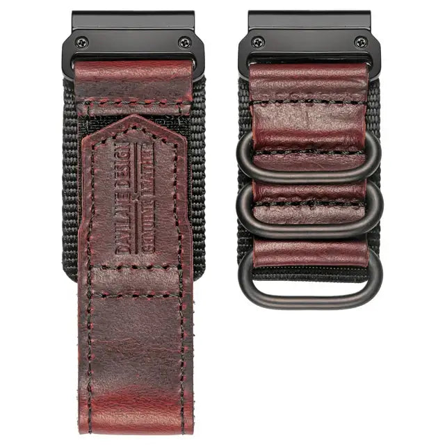 Garmin QuickFit Leather and Nylon Loop Band in Dark Brown