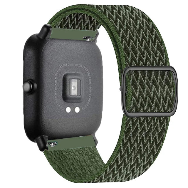 COROS Adjustable Elastic Fabric Watch Band - Green Chevron