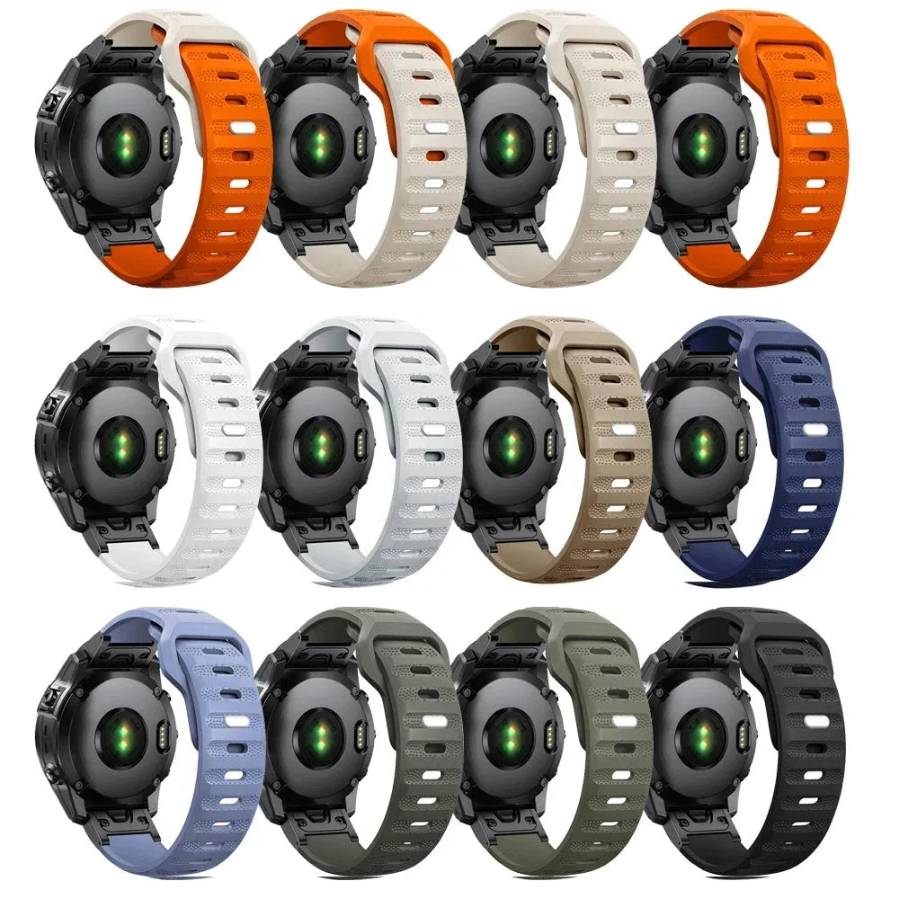 Garmin QuickFit 22/26mm Lightweight Soft Silicone Band — design detail