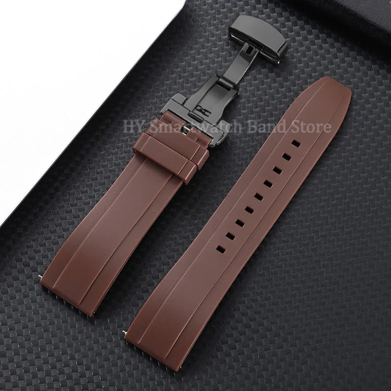 Garmin Silicone Butterfly Clasp Band in Brown with Black Clasp