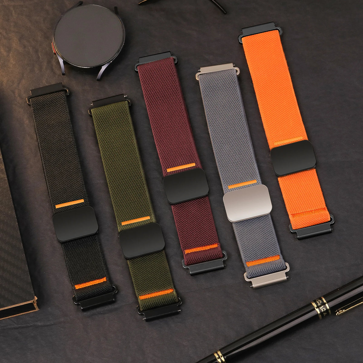 Motorola Moto Nylon Band with Magnetic Clasp and Orange Accents — Strap color assortment